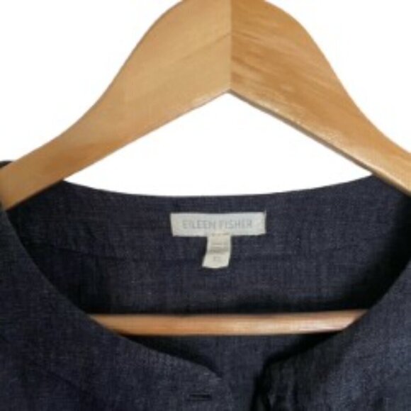 Eileen Fisher Blue Linen Delave Tunic XSmall - Picture 2 of 4